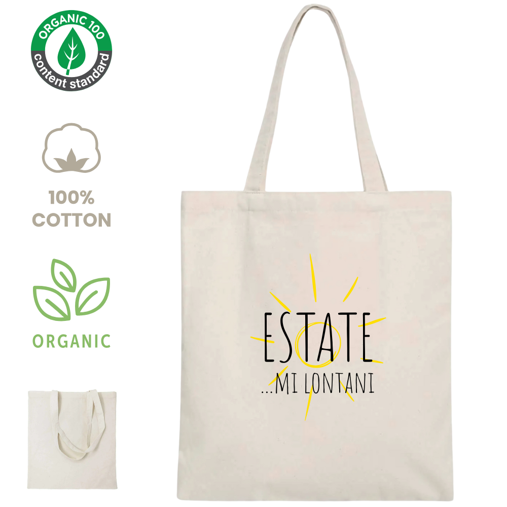 Shopper 100% cotone organico - ESTATE mi lontani (38x42 cm)