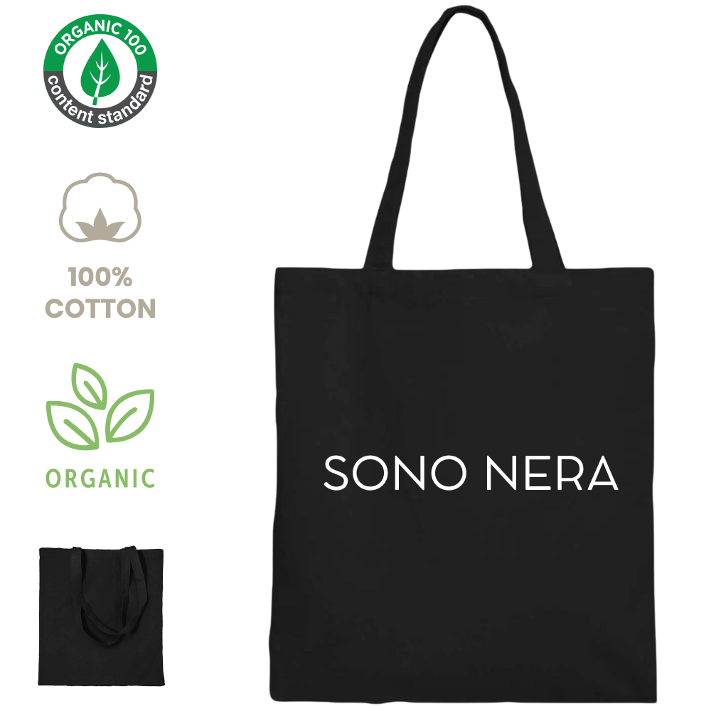Shopper 100% cotone organico - Sono Nera (38x42 cm)