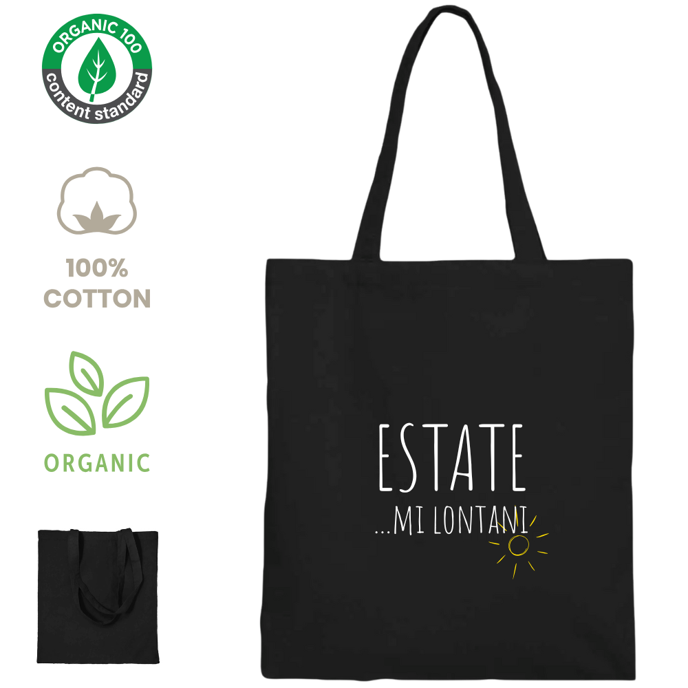 Shopper 100% cotone organico - ESTATE mi lontani (38x42 cm)