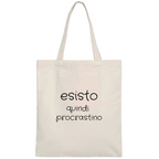 Shopper 100% cotone organico - Esisto quindi procrastino (38x42 cm)