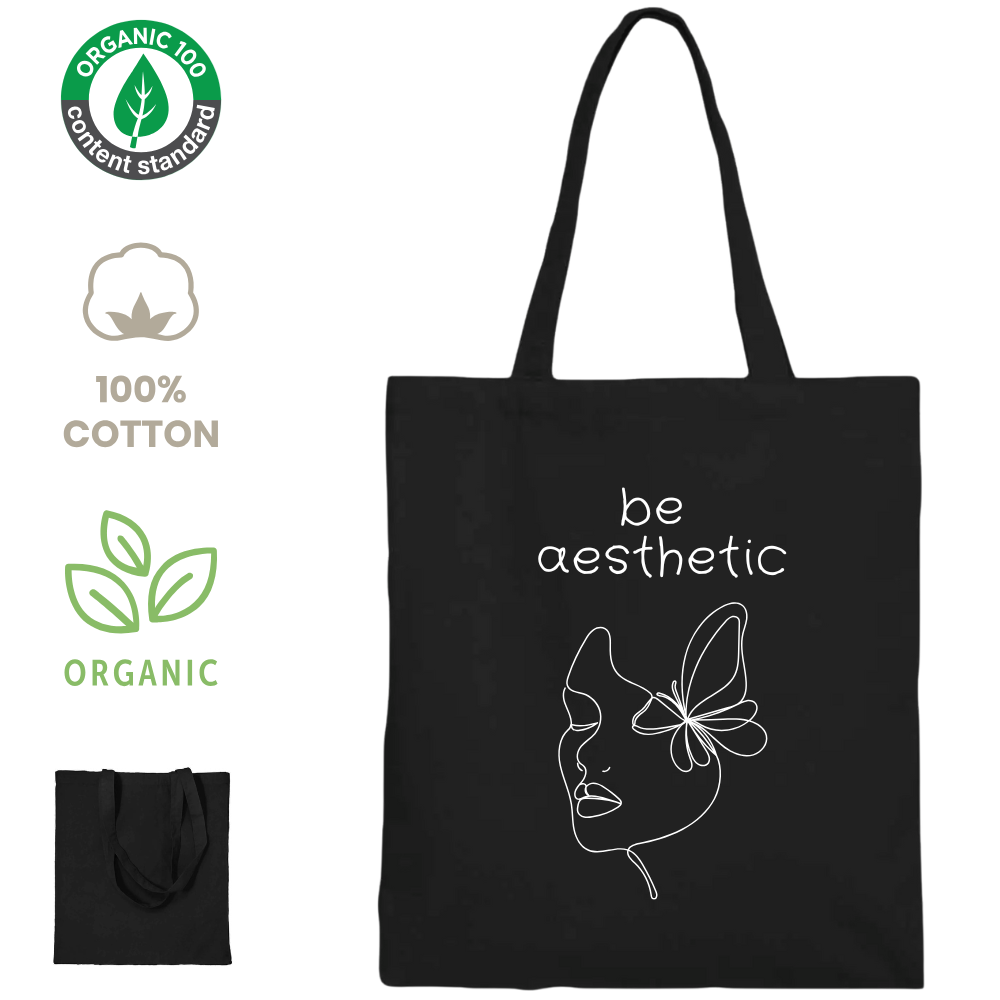 Shopper 100% cotone organico - Be Aestethic (38x42 cm)