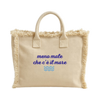 Borsa cotone con zip 36x32cm - Meno male che c'è il mare