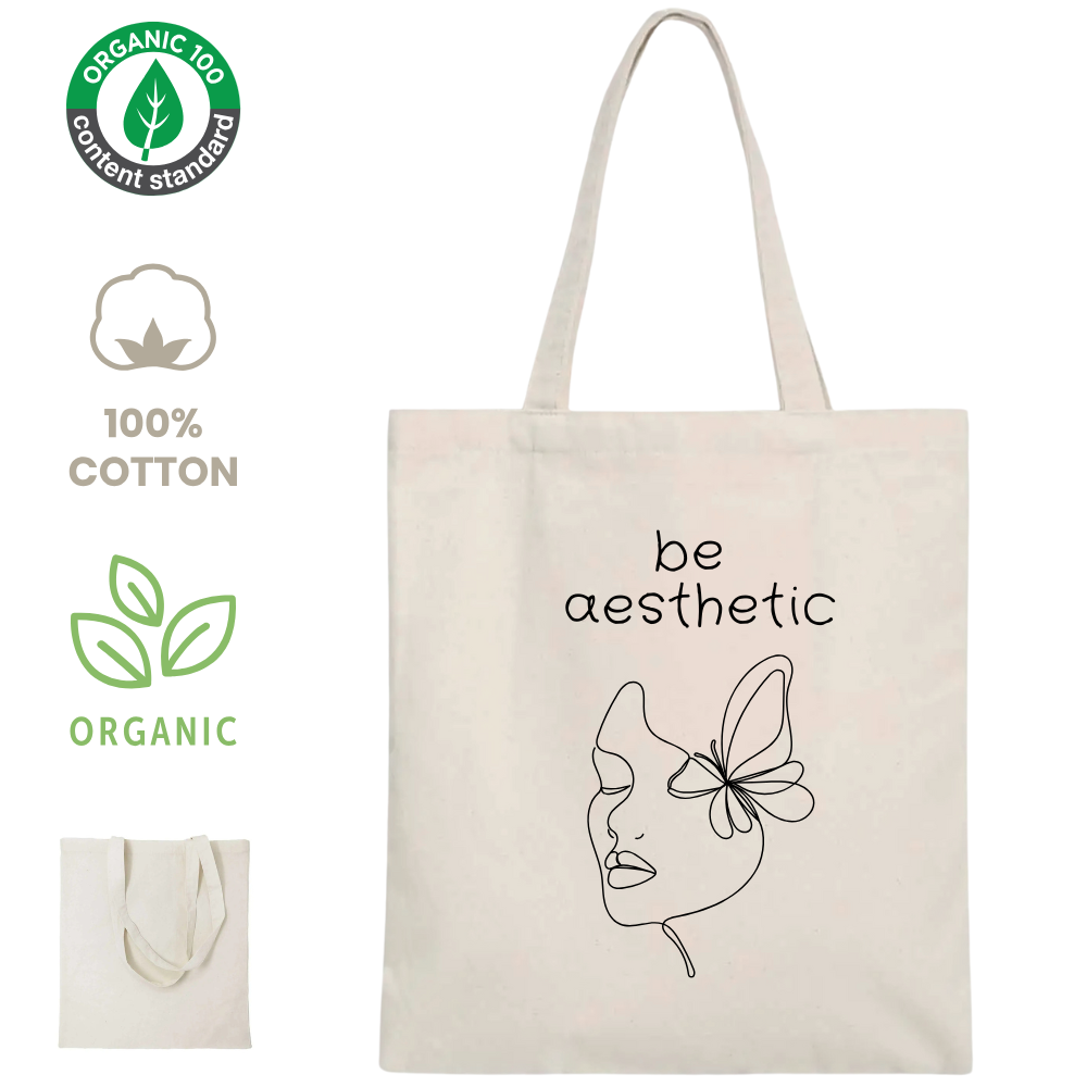 Shopper 100% cotone organico - Be Aestethic (38x42 cm)