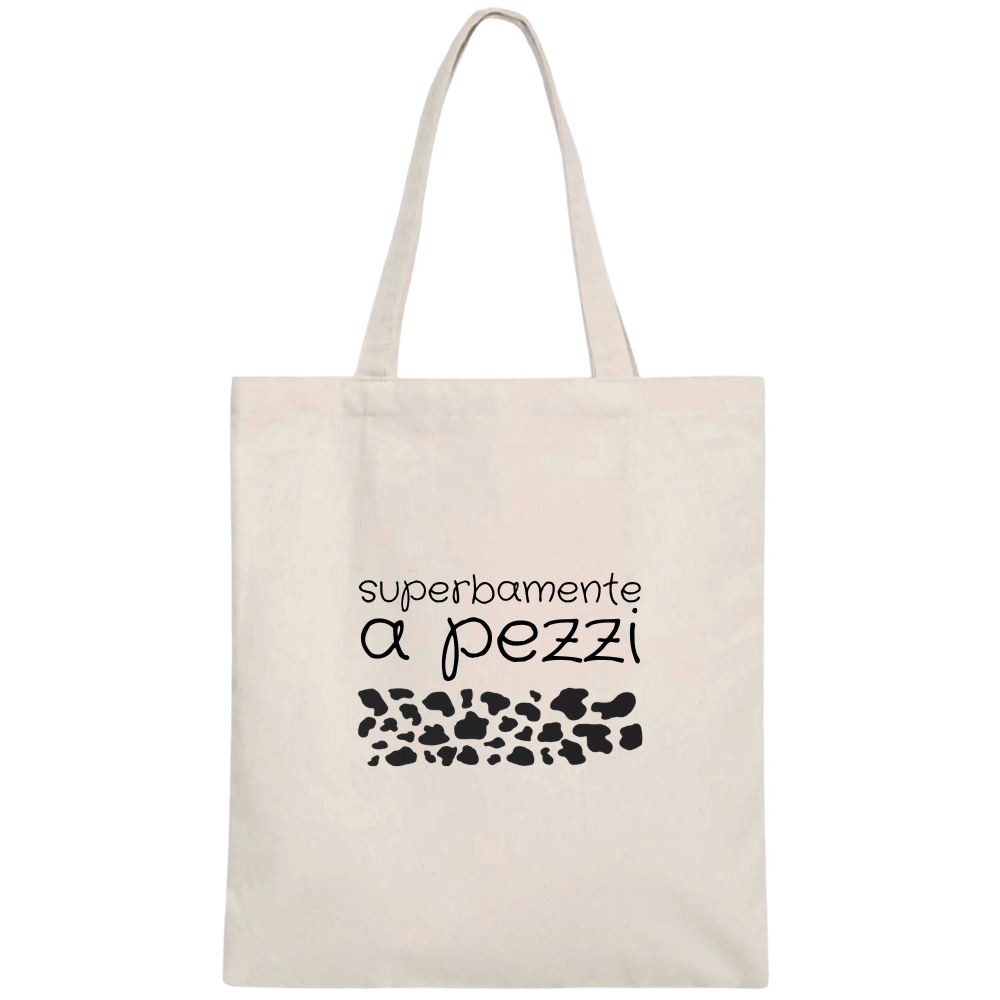 Shopper 100% cotone organico - Superbamente a pezzi (38x42 cm)