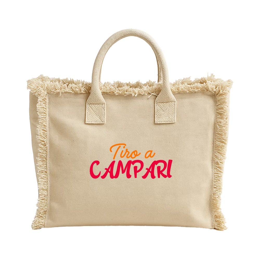 Borsa cotone con zip 36x32cm - Tiro a Campari