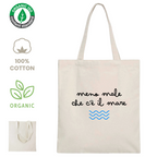 Shopper 100% cotone organico - Meno male che c'è il mare (38x42 cm)