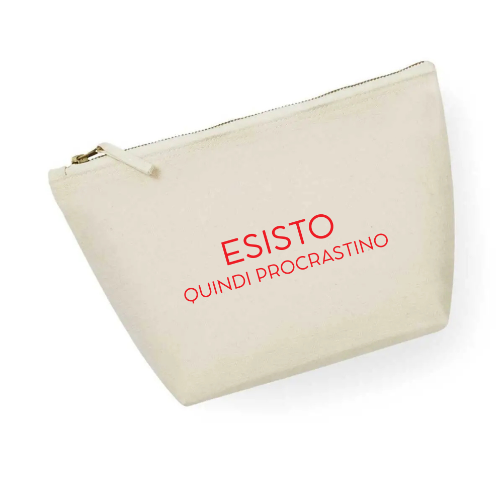 Pochette 100% cotone - ESISTO QUINDI PROCRASTINO