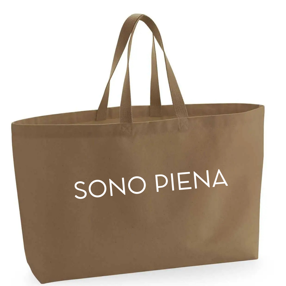 Borsa Oversized cotone 56x41cm - SONO PIENA