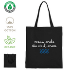 Shopper 100% cotone organico - Meno male che c'è il mare (38x42 cm)
