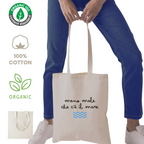 Shopper 100% cotone organico - Meno male che c'è il mare (38x42 cm)