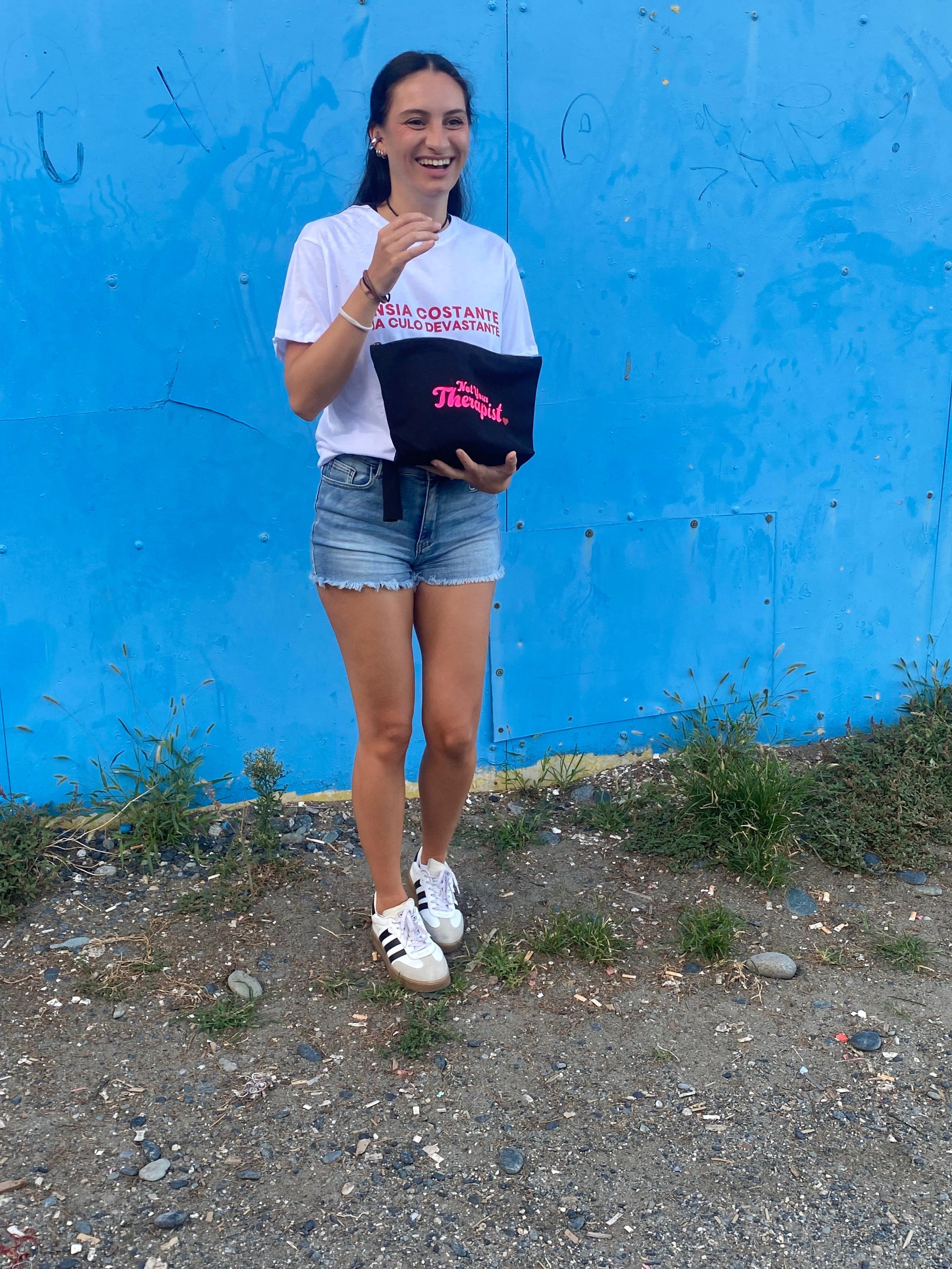 Pochette 100% cotone - Meno male che c'è il mare (34cm x 21cm)