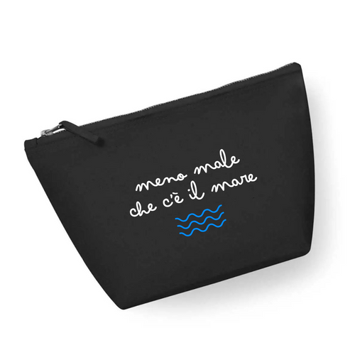 Pochette 100% cotone - Meno male che c'è il mare (34cm x 21cm)