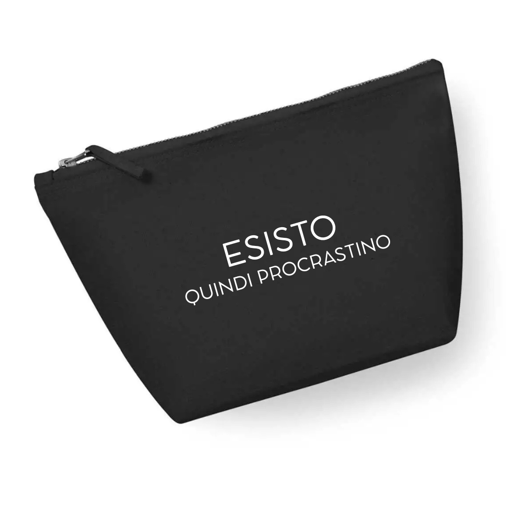 Pochette 100% cotone - ESISTO QUINDI PROCRASTINO