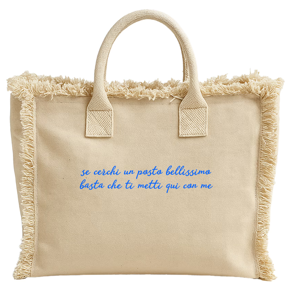 Borsa cotone con zip 36x32cm - Se cerchi un posto bellissimo