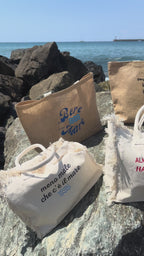 Borsa cotone con zip 36x32cm - Meno male che c'è il mare